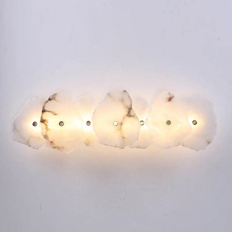 Afralia™ Elegant Marble LED Wall Sconce, Copper Finish, Art Deco Style