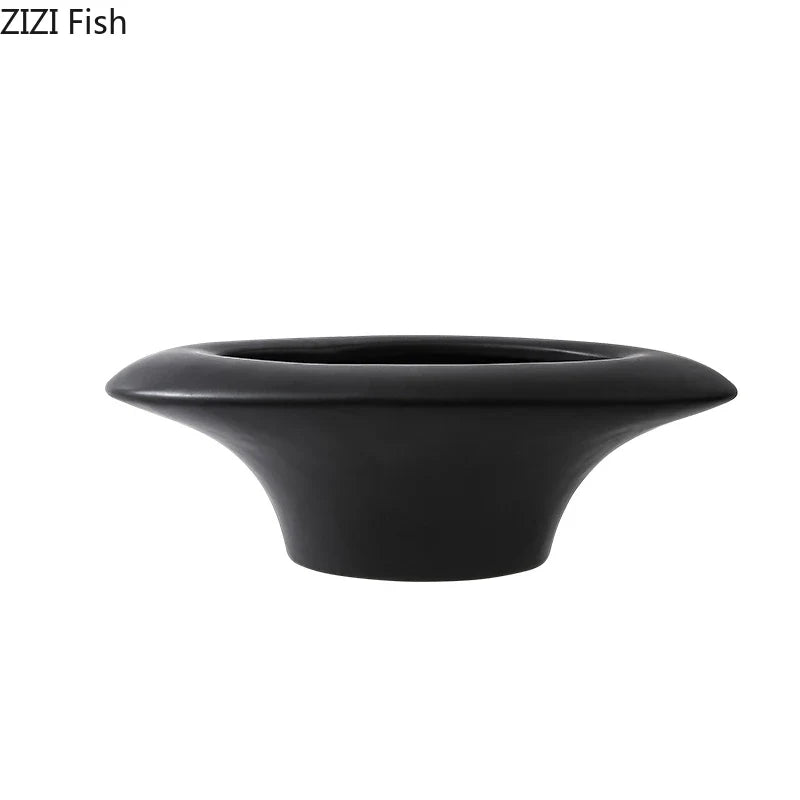 Afralia™ Ceramic Elliptical Vase Pots: Minimalist Room Decor & Floral Arrangement Aesthetic