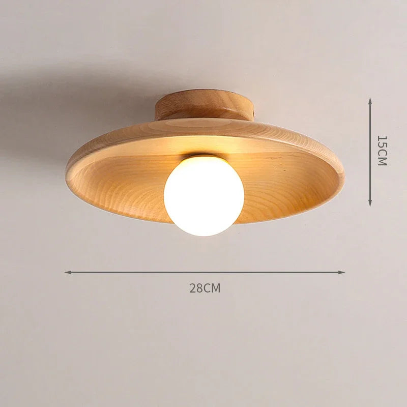 Afralia™ Wooden LED Ceiling Chandelier for Bedroom and Corridor Lighting