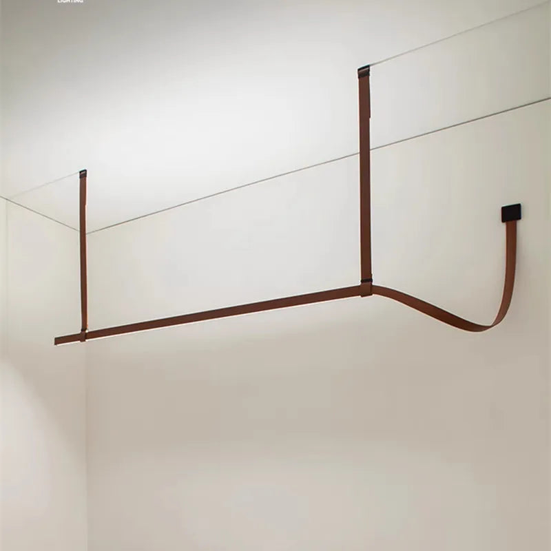Afralia™ BELT LED Pendant Lamp: Minimalist Leather Hanging Light for Dining Room Home Decor