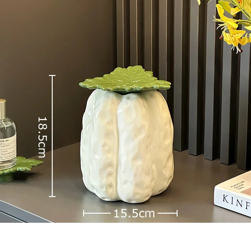 Afralia™ Pumpkin Ceramic Storage Jar with Lid | Modern Home Decor Solution