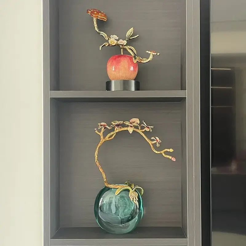 Afralia™ Luxury Enamel Glass Home Decoration: New Chinese Style Handmade Crafts