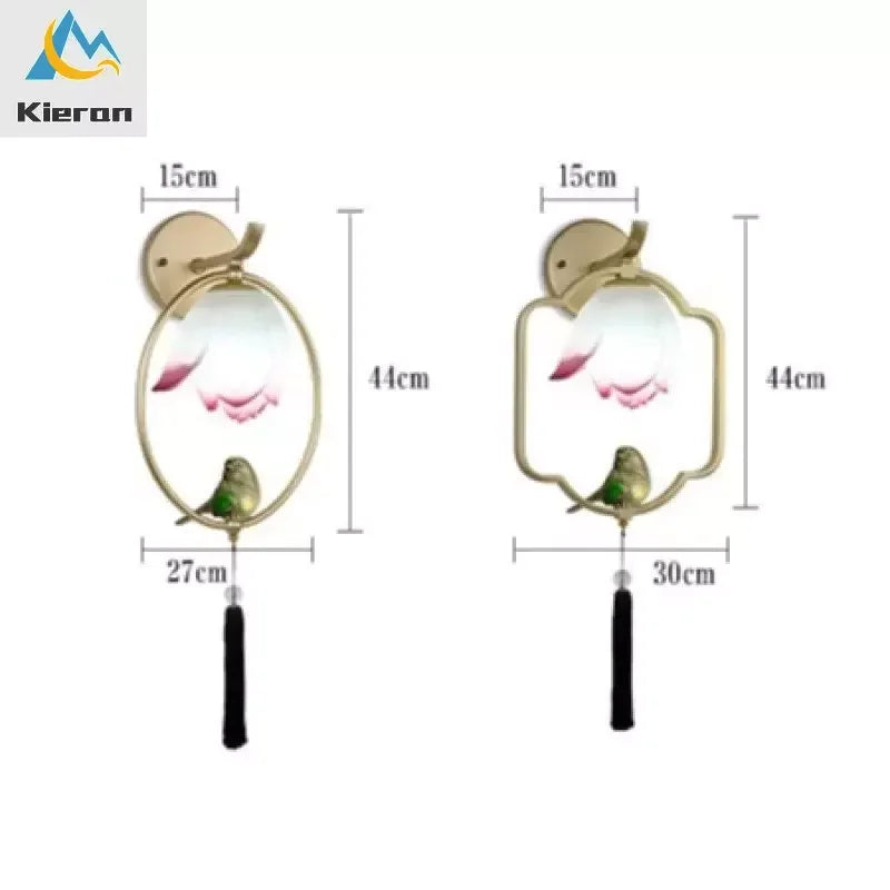 Afralia™ Nordic Lotus Bird LED Wall Lamp Iron Art Pendent Light Bedroom Living Room