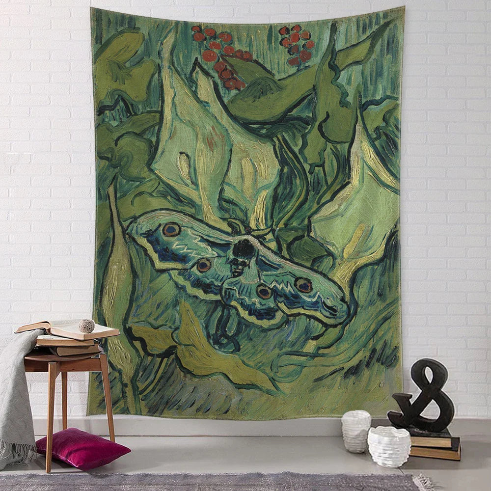 Afralia™ Mystic Garden Path Tapestry Wall Hanging - Van Gogh Oil Painting Inspired Art