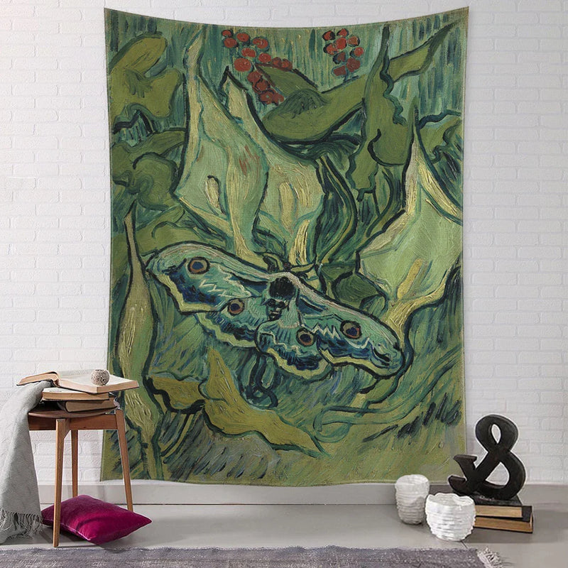 Afralia™ Mystic Garden Path Tapestry Wall Hanging - Van Gogh Oil Painting Inspired Art