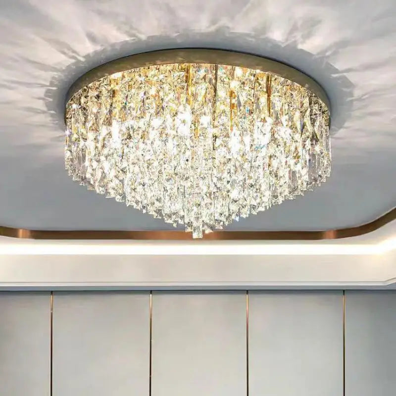 Afralia™ Modern Crystal LED Ceiling Chandelier Lighting Fixture