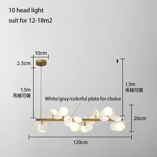 Afralia™ Nordic Glass Ball LED Chandelier - Elegant Lighting Fixture for Home Decor