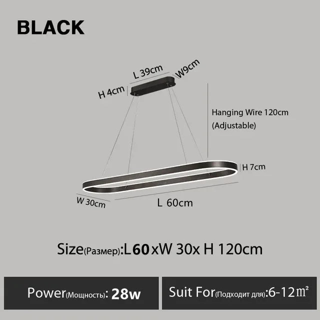 Afralia™ Modern Dimmable Ring Pendant Lamps for Kitchen Office Dining Room Lighting