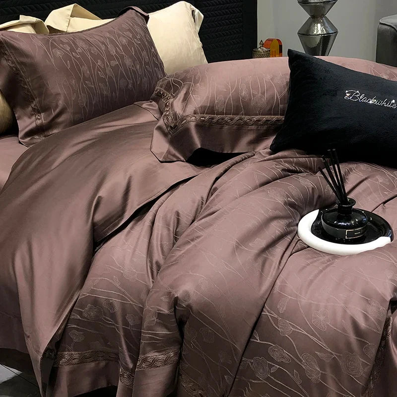 Afralia™ 1000TC Lyocell Cotton Jacquard Luxury Bedding Set with Soft Silky Feel