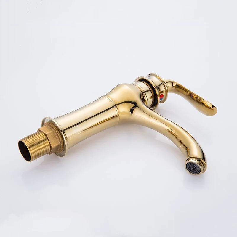 Afralia™ Gold Basin Faucet Modern Bathroom Sink Mixer Tap Single Handle Kitchen Accessories