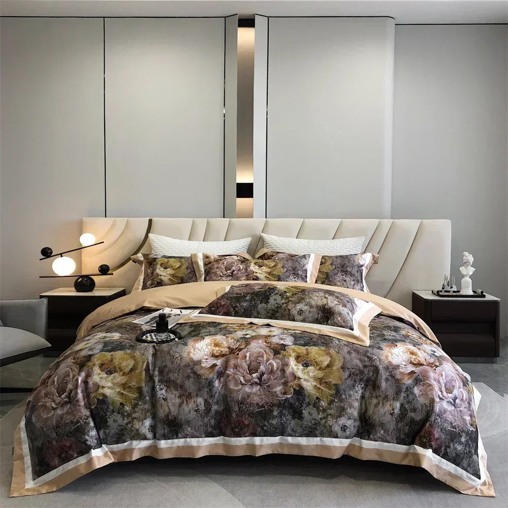 Afralia™ Luxury 1000TC Egyptian Cotton Bedlinens Queen King RU Size Set