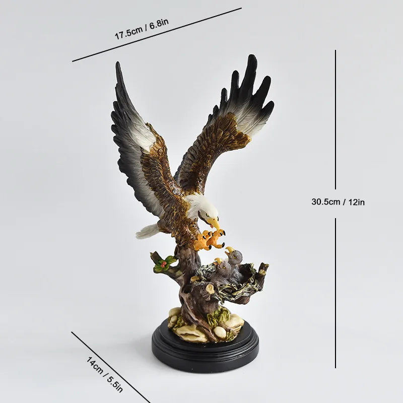 Afralia™ Resin Bald Eagle Sculpture - Simulated Bird Home Decor Figurine