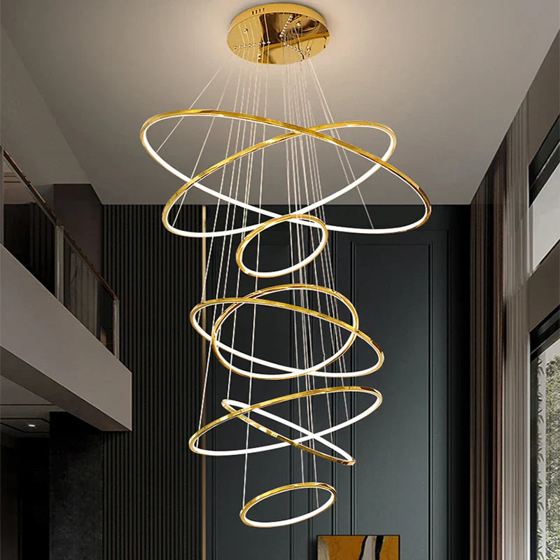 Afralia™ Nordic Stair Chandelier Living Room Bedroom Dining Room Pendant Ceiling Light