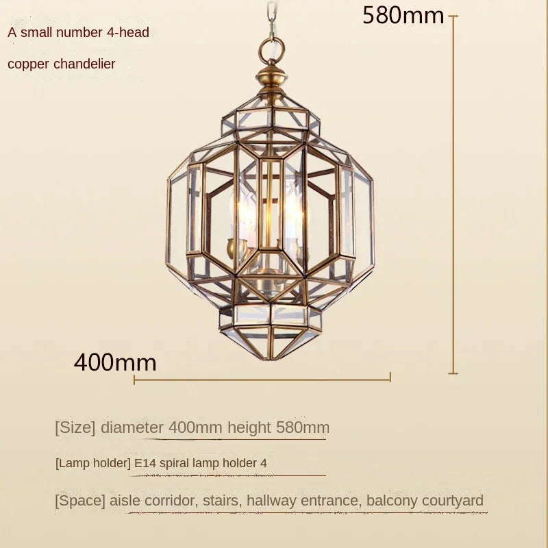 Afralia™ Antique Glass Pendant LED Lamp Copper Vintage Glass Pendant Light