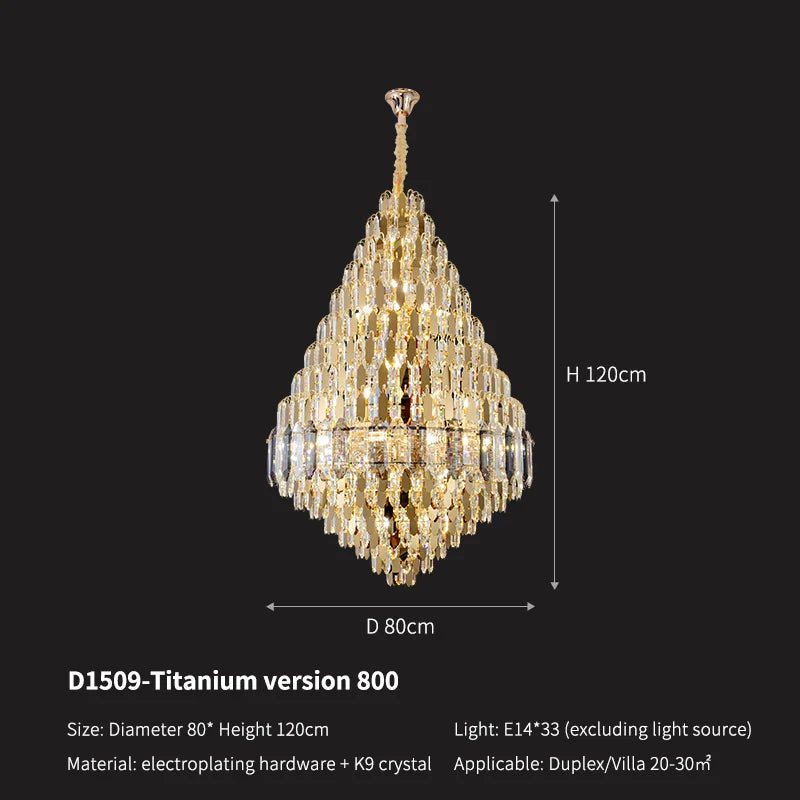 Afralia™ Crystal Pendant Light for Grand Chandelier Villa Hall & Hotel Lobby
