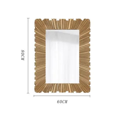 Afralia™ Modern Golden Irregular Wall Mirror Ornament for Living Room and Bathroom