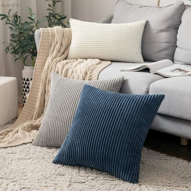 Afralia™ Corduroy Pillow Cover: Striped Cushion for Sofa Bed - Nordic Home Decor