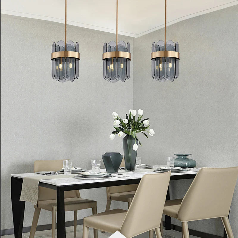Afralia™ Glass Pendant Chandelier for Ceiling: Elegant LED Lighting for Bedroom and Home Decor