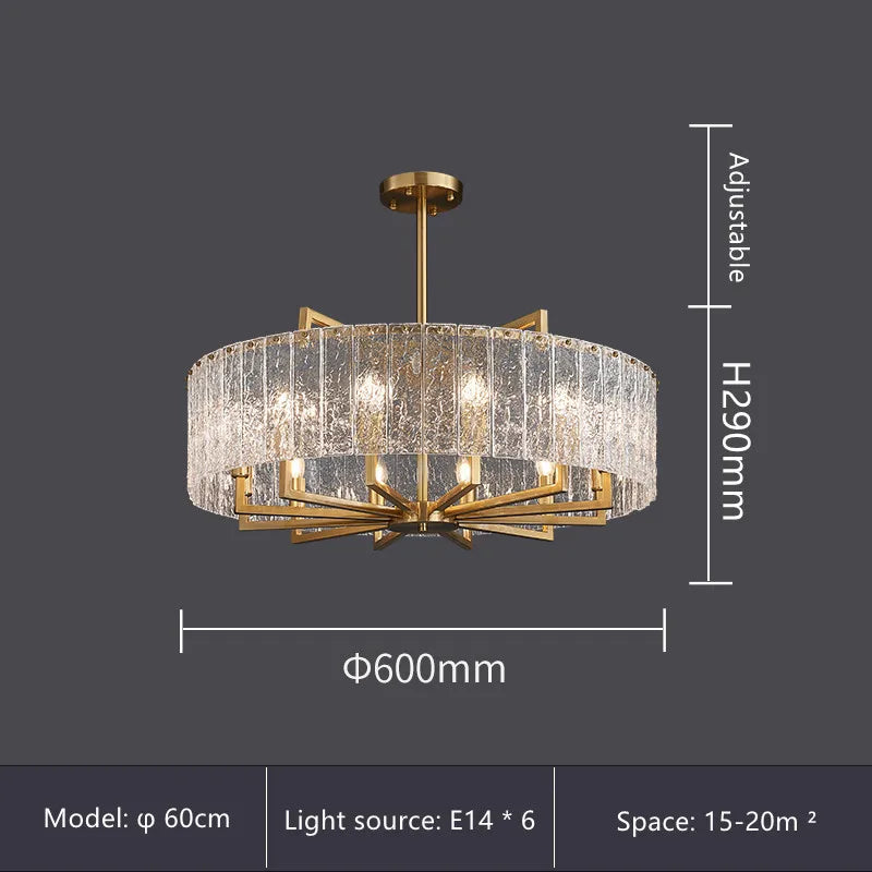 Afralia™ Water Ripple Glass Chandelier: Elegant LED Lighting Fixture for Luxury Home Decor