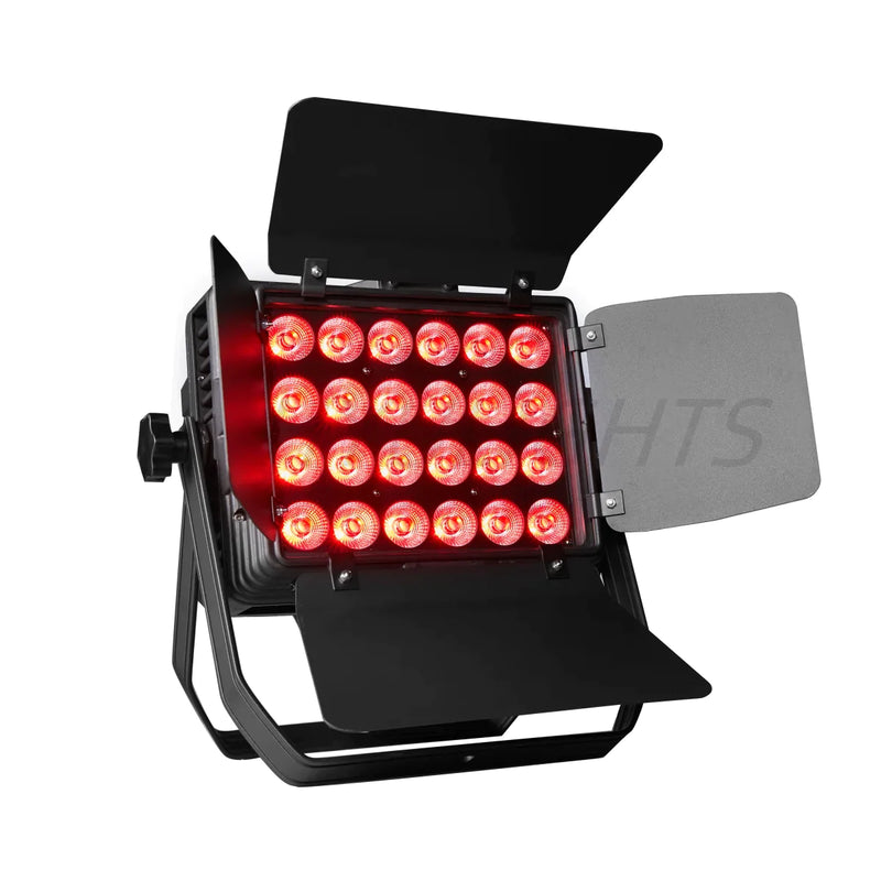 Afralia™ 24x18W RGBWA UV LED Wall Wash Flood Light with Barn Doors