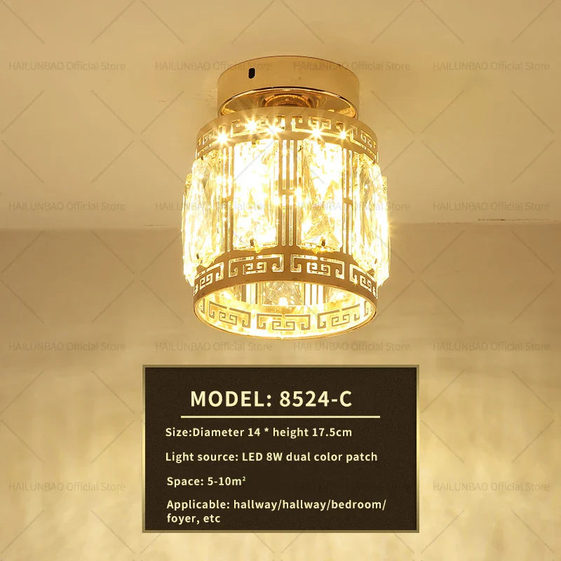 Afralia™ Elegant Crystal Ceiling Light for Entryway, Stairs, and Hallway