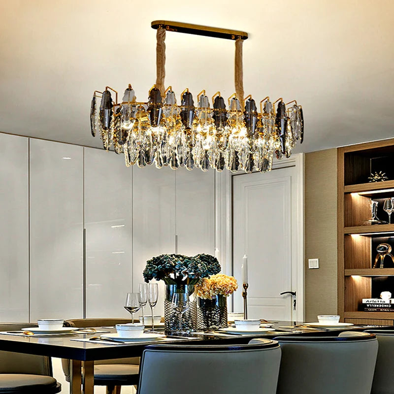 Afralia™ Crystal Chandelier Pendant Light for Living Room Bedroom Foyer