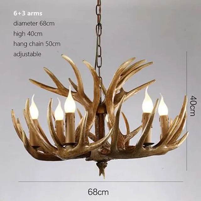 Afralia™ Antler Chandelier Ceiling Lamp Mid Century Modern Lighting