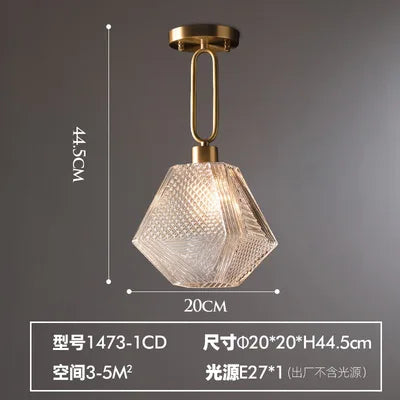 Afralia™ Diamond Glass Pendant Lamp for Modern Living Room Decor