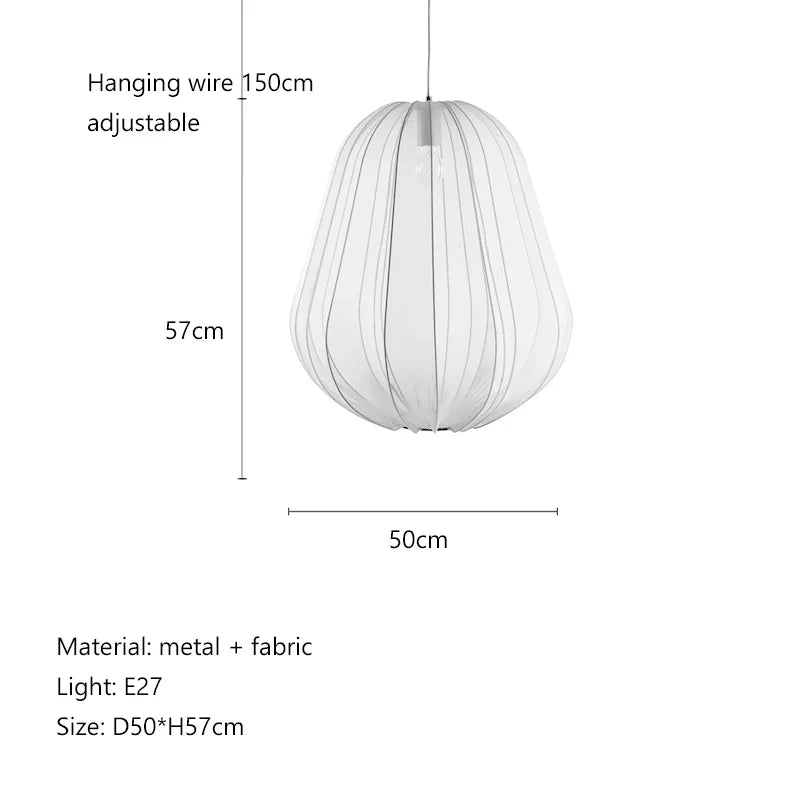 Afralia™ Fabric Wabi Sabi Chandelier: Nordic Minimalist Pendant Light for Dining Room, Bar, Bedroom & Loft