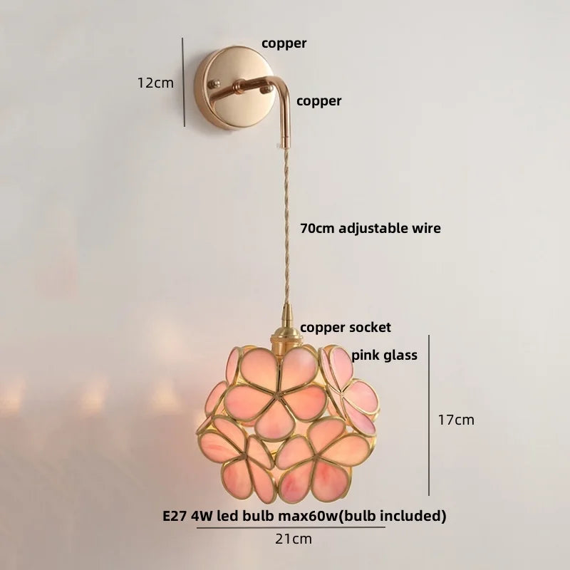 Afralia™ Modern Clear Glass LED Wall Light with Pull Chain for Bar, Cafe, Bathroom Mirror