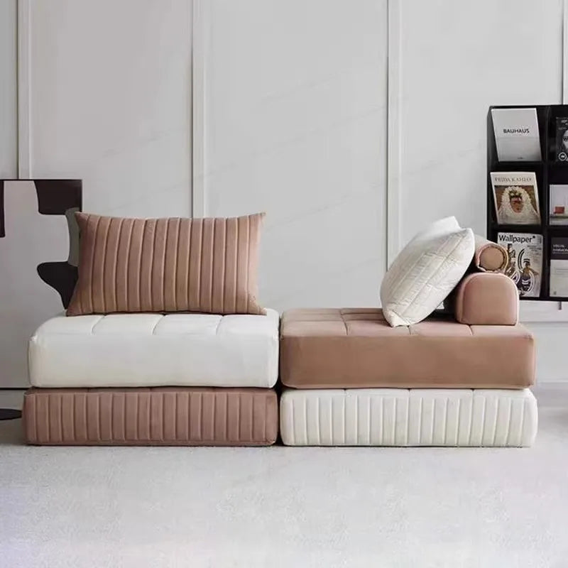 Afralia™ Retro Luxury Corduroy Double Sofa Bed - Customizable & Washable