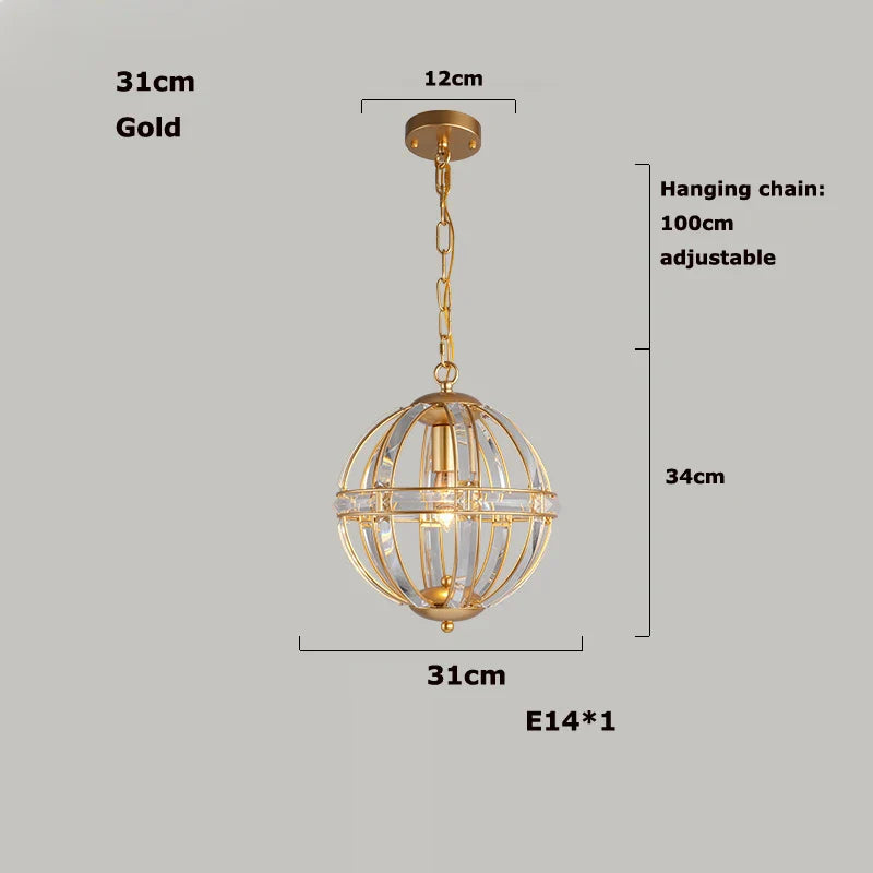 Afralia™ Bronze Black Chrome Gold Globe LED Chandelier for Living Room