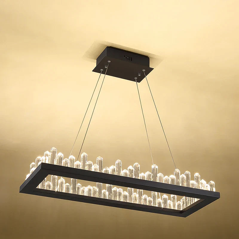 Afralia™ Crystal LED Pendant Lights: Modern Gold Black Industrial Lamp for Stylish Illumination