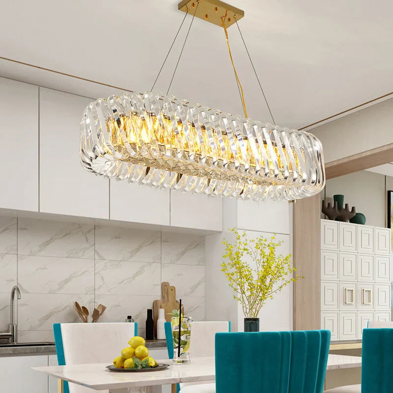 Afralia™ Modern Crystal LED Chandelier Pendant Lights for Living Dining Bedroom Villa