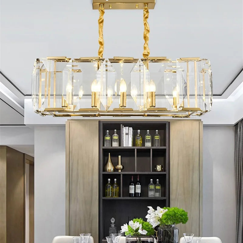 Afralia™ Black Crystal Pendant Chandelier for Home Decor Luxe Lighting