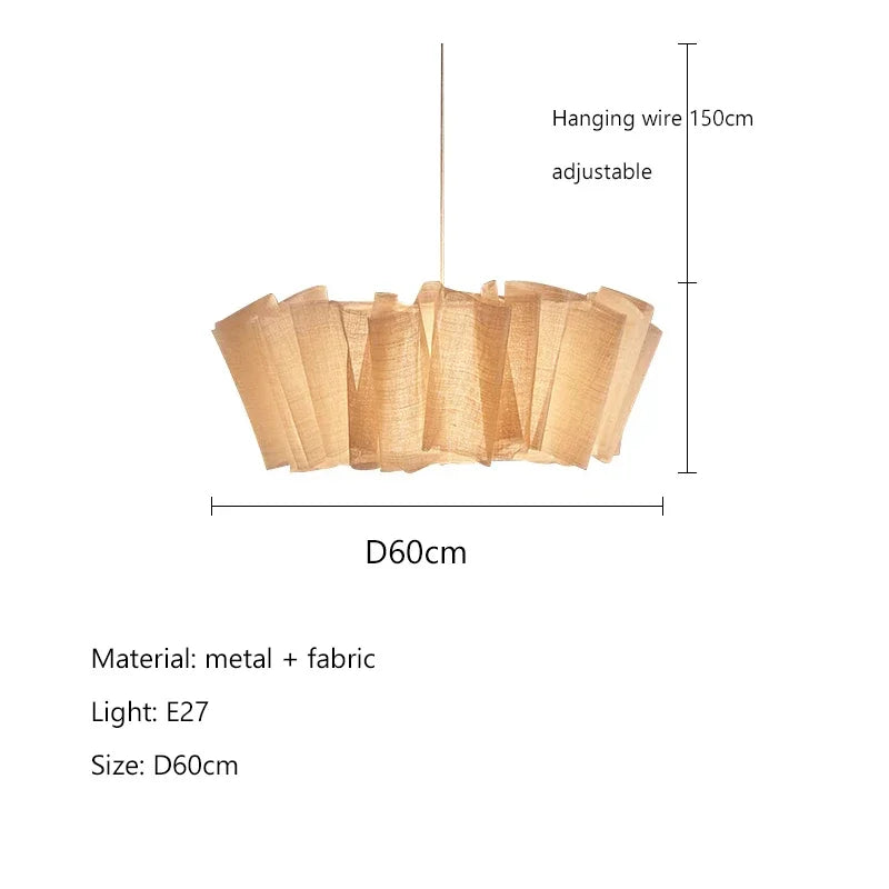 Afralia™ Wabi Sabi Handmade Fabric Led Chandelier for B&B Indoor Lighting