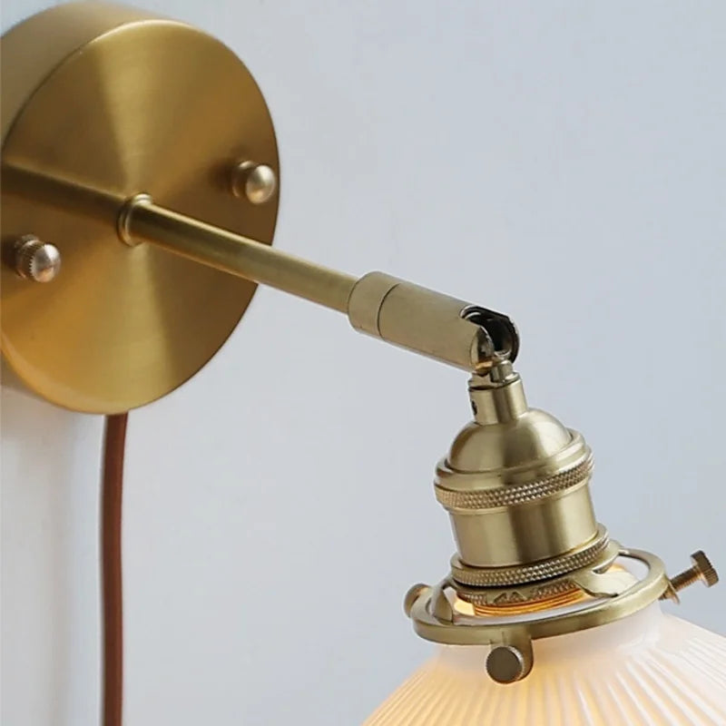 Afralia™ White Glass LED Wall Light | Modern Rotate Plug-In Sconce Lampara De Pared