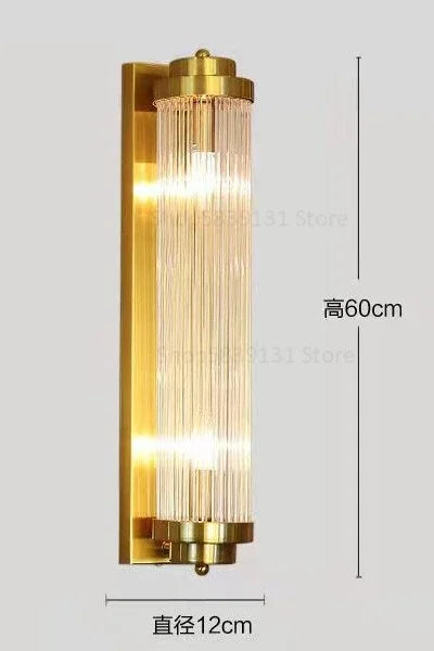 Afralia™ Thin Waisted Glass Wall Light Fixture | LED Crystal Sconce Lights for Home Decor