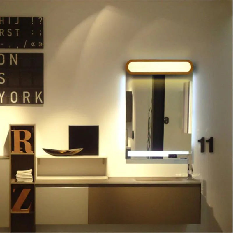 Afralia™ Nordic Wood Wall Sconce LED Light for Bedroom, Study, and Bathroom