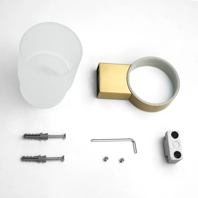 Afralia™ Gold Bathroom Accessories Set: Towel Bar Rail, Toilet Paper Holder, Towel Rack, Hook