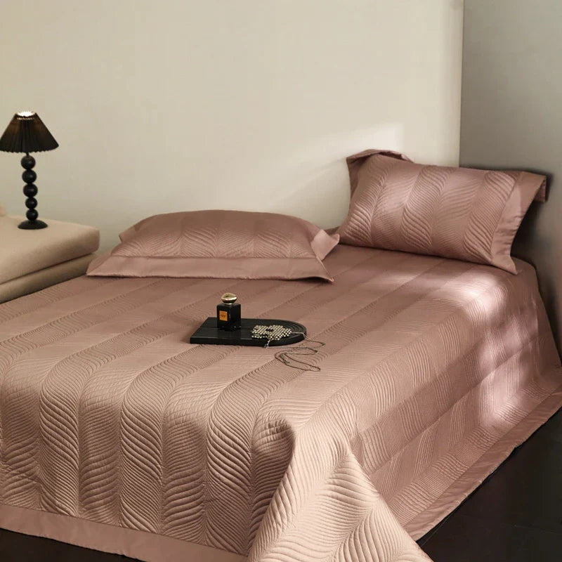 Afralia™ Quilted Egyptian Cotton Bedspread Set - Queen Size