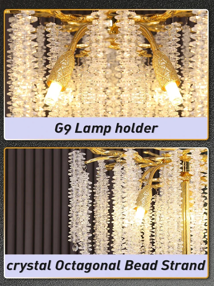 Afralia™ Crystal Gold LED Floor Lamp: Nordic Luxury for Living Room & Bedroom