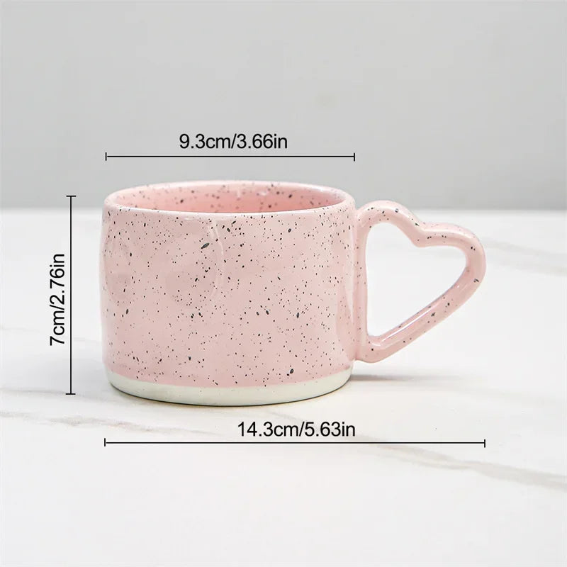 Afralia™ Love Handle Ceramic Cup | Breakfast Tea Coffee Mug | Office Valentine's Day Gift