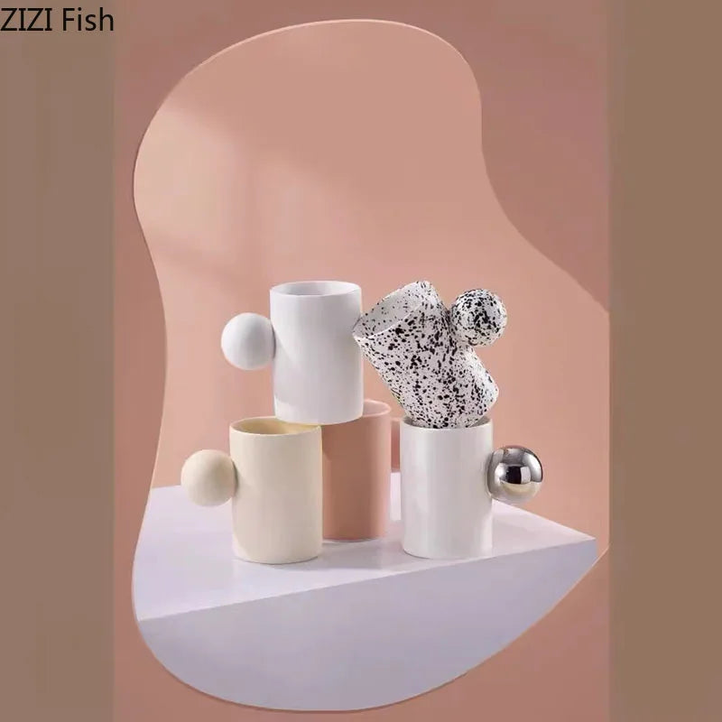 Afralia™ Ceramic Cloud Cup & Saucer Set - Dining Table Coffee Tea Afternoon Milk Juice Mug