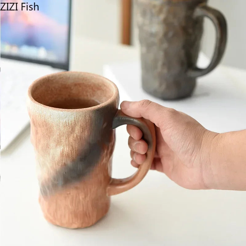 Afralia™ Ceramic Coloured Mug Set 620ml - Tea Cup, Coffee Mug, Milk Cup