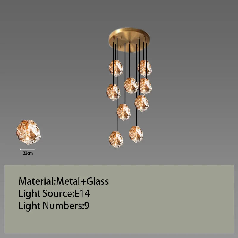 Afralia™ Glass LED Chandelier for Ceiling Suspension in Postmodern Style