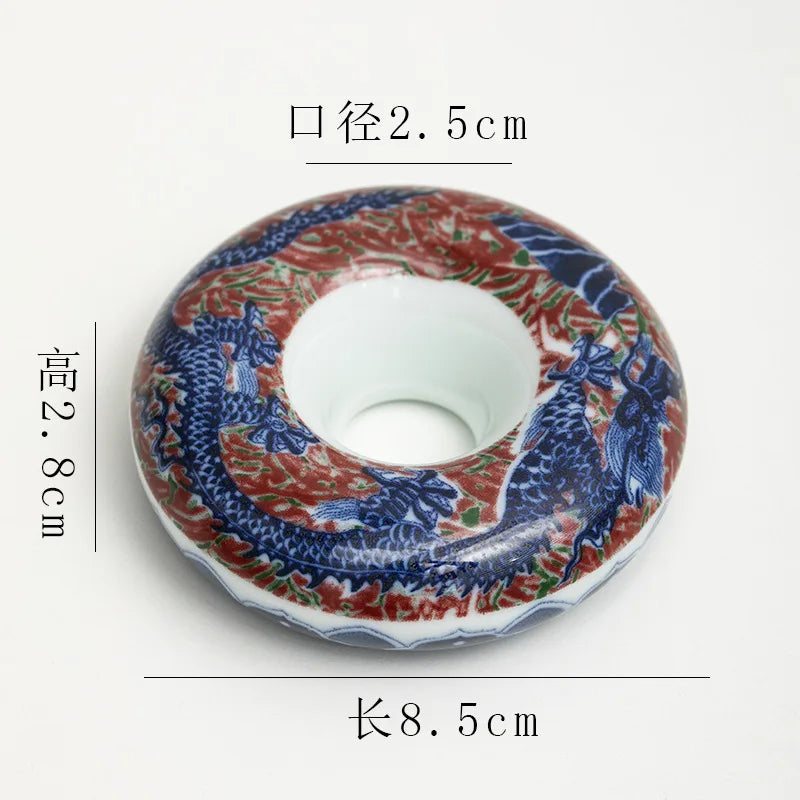 Afralia™ Blue White Porcelain Teacup Tray Set, Chinese Retro Home Decor Accessory