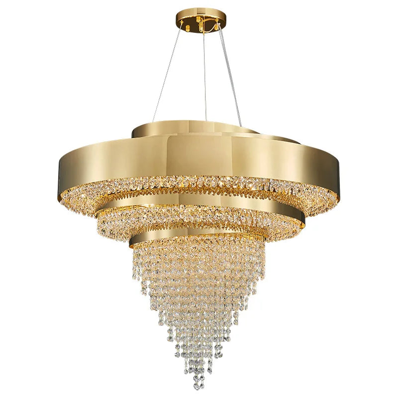 Afralia™ Golden Crystal Chandelier for Luxury Living & Dining Rooms