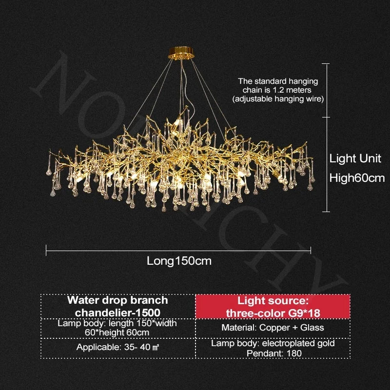 Afralia™ French Crystal Chandelier: Full Copper, High Grade, LED, Elegant for Dining Room & Living Room