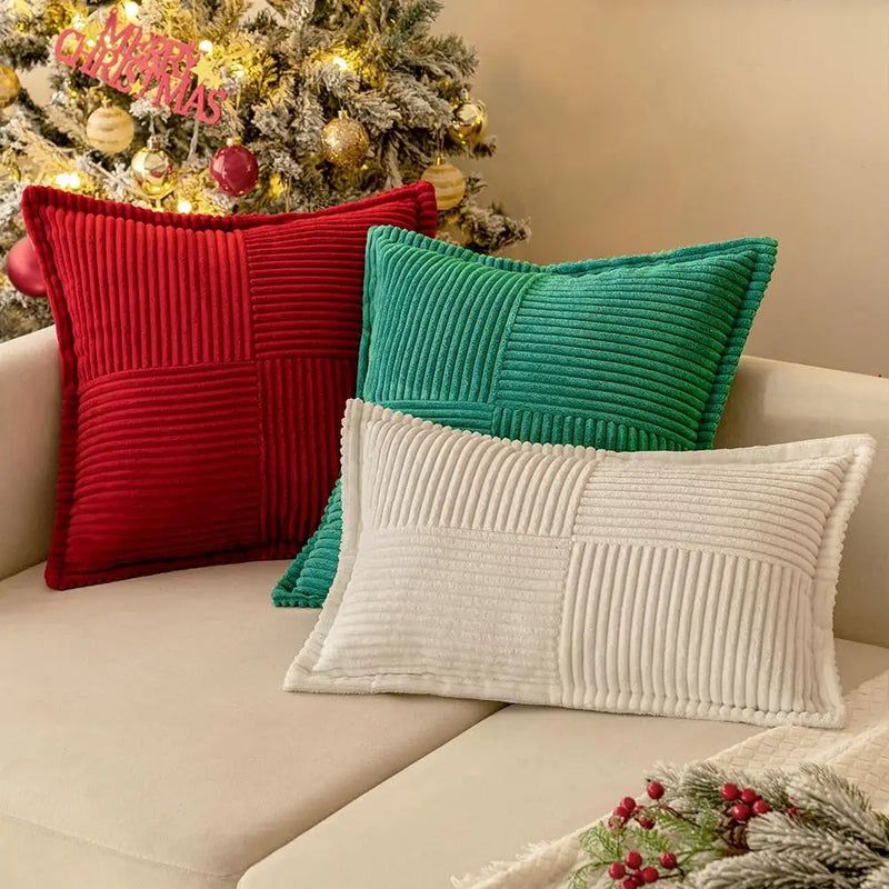 Afralia™ Corduroy & Boho Striped Pillow Covers - Broadside Decorative Throw Pillow Case